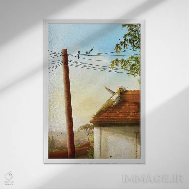 تابلو دکوراتیو روی پشت بام اثر دیوگو وریسی مو - نمای قابدار سفید