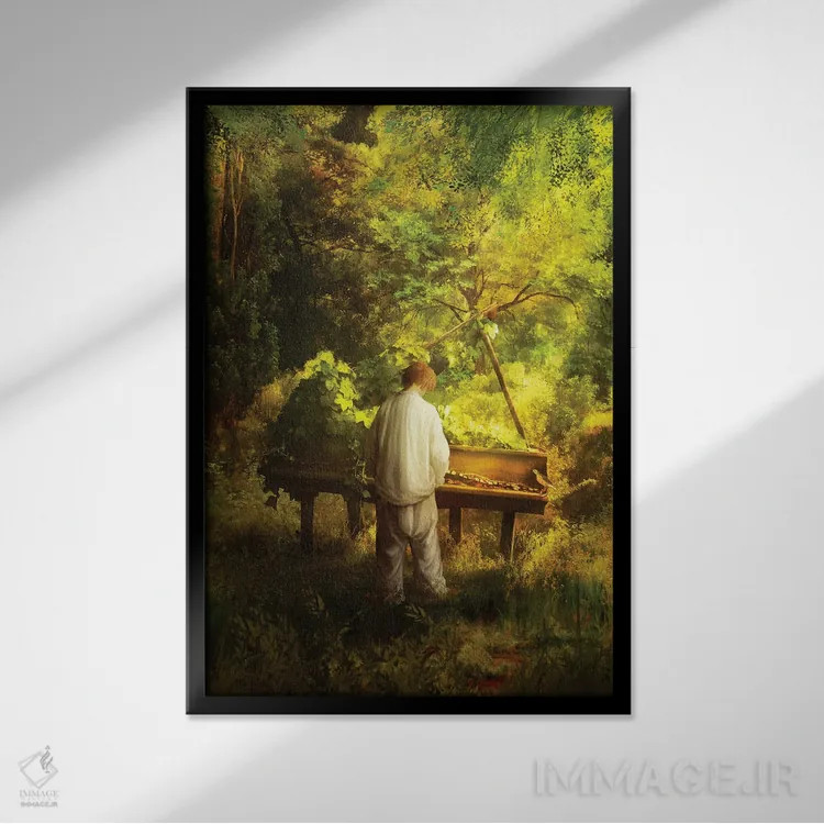 تابلو دکوراتیو سمفونی جنگل اثر دیوگو وریسی مو - نمای قابدار مشکی