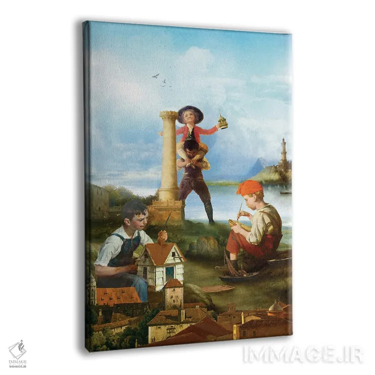 تابلو دکوراتیو سازندگان کوچک اثر دیوگو وریسی مو - نمای پرسپکتیو محصول