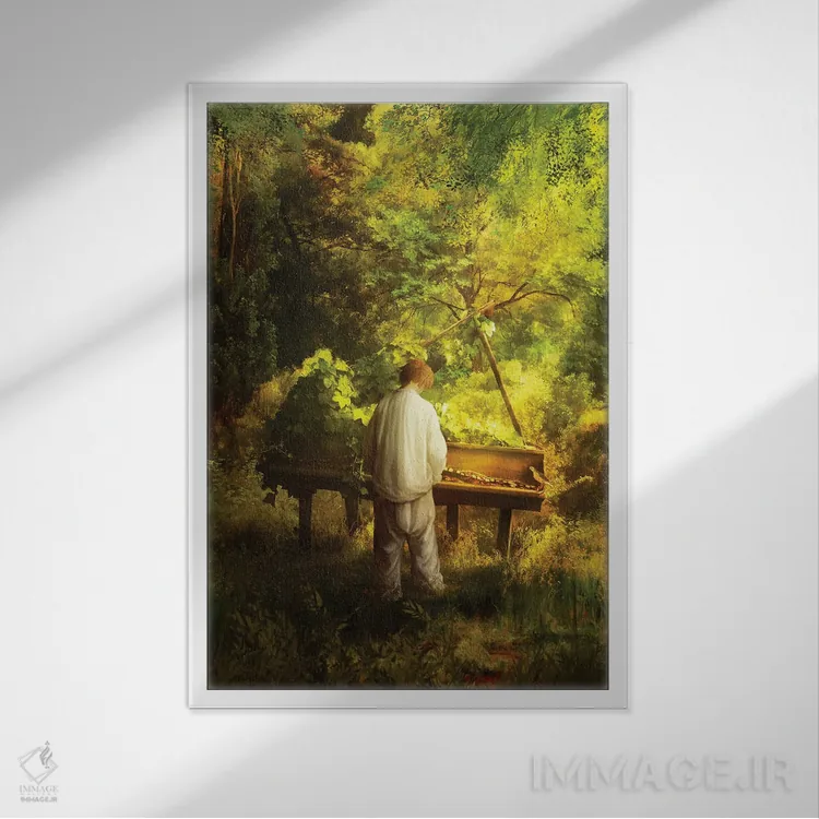 تابلو دکوراتیو سمفونی جنگل اثر دیوگو وریسی مو - نمای قابدار سفید