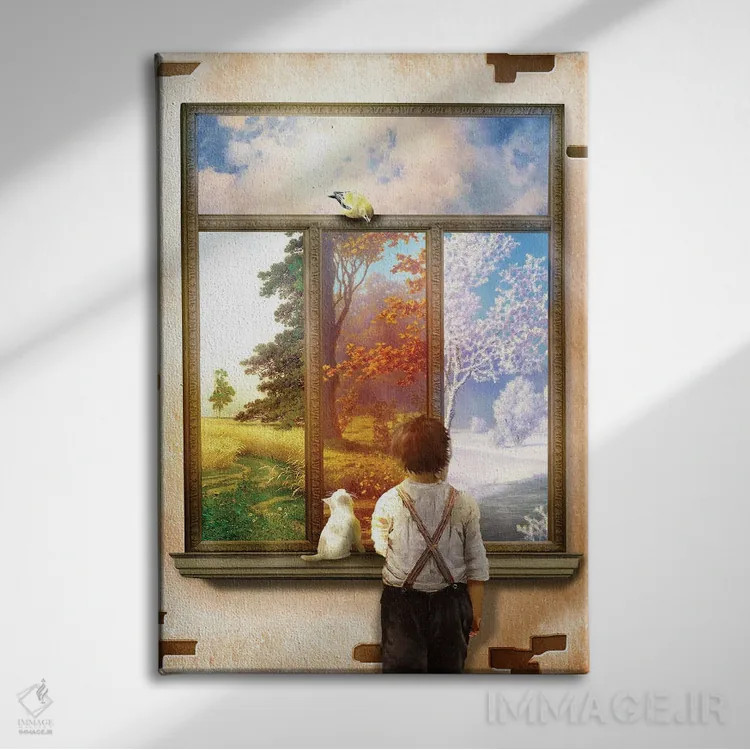 تابلو دکوراتیو مناظر پنجره اثر دیوگو وریسی مو - نمای روبهرو روی دیوار