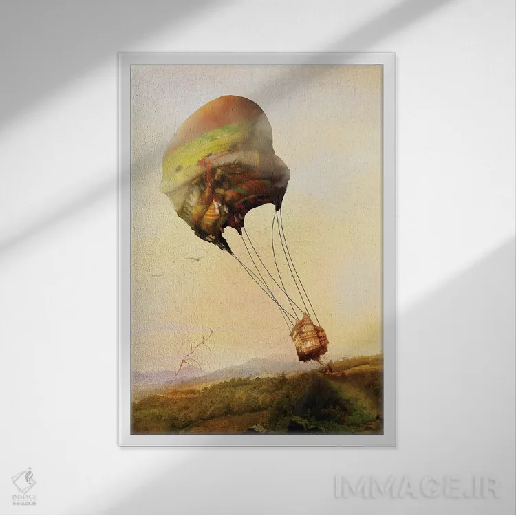 تابلو دکوراتیو شسته شده/برده شده با جریان اثر دیوگو وریسی مو - نمای قابدار سفید