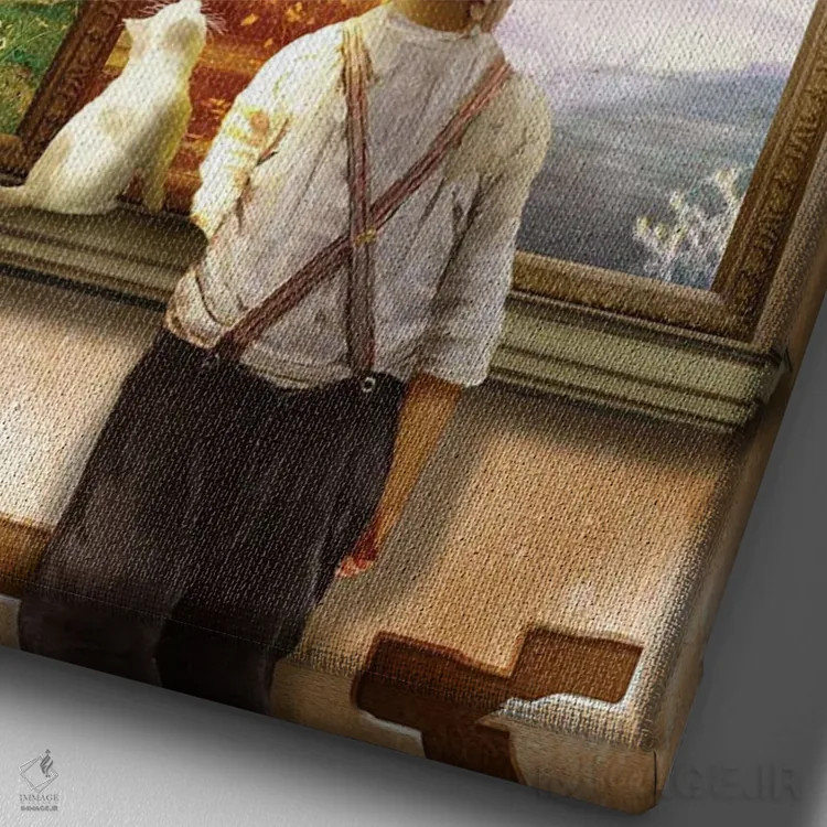 تابلو دکوراتیو مناظر پنجره اثر دیوگو وریسی مو - نمای نزدیک بافت بوم