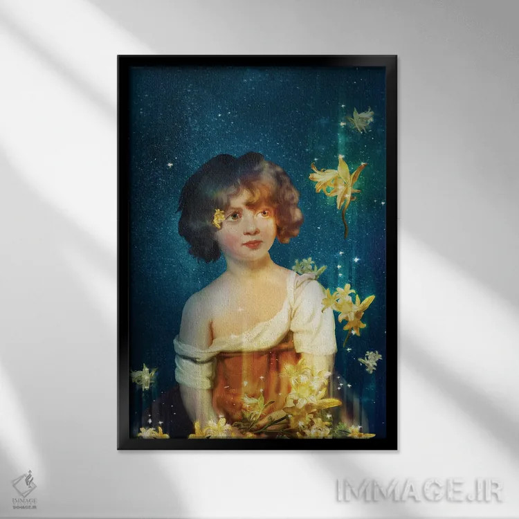 تابلو دکوراتیو ستارگان شکوفا اثر دیوگو وریسی مو - نمای قابدار مشکی