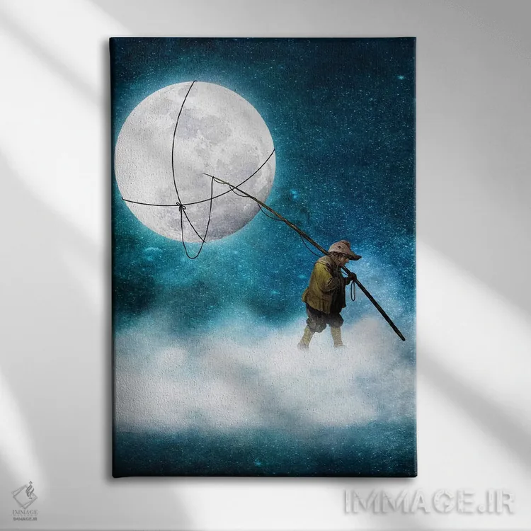 تابلو دکوراتیو راه رفتن روی ماه اثر دیوگو وریسی مو - نمای روبهرو روی دیوار