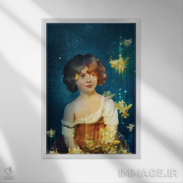 تابلو دکوراتیو ستارگان شکوفا اثر دیوگو وریسی مو - نمای قابدار سفید