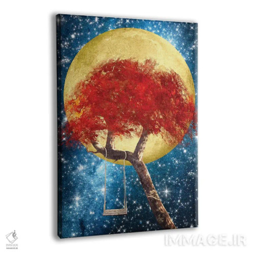 تابلو دکوراتیو تاب بازی زیر مهتاب طلایی اثر دیوگو وریسی مو - نمای پرسپکتیو محصول