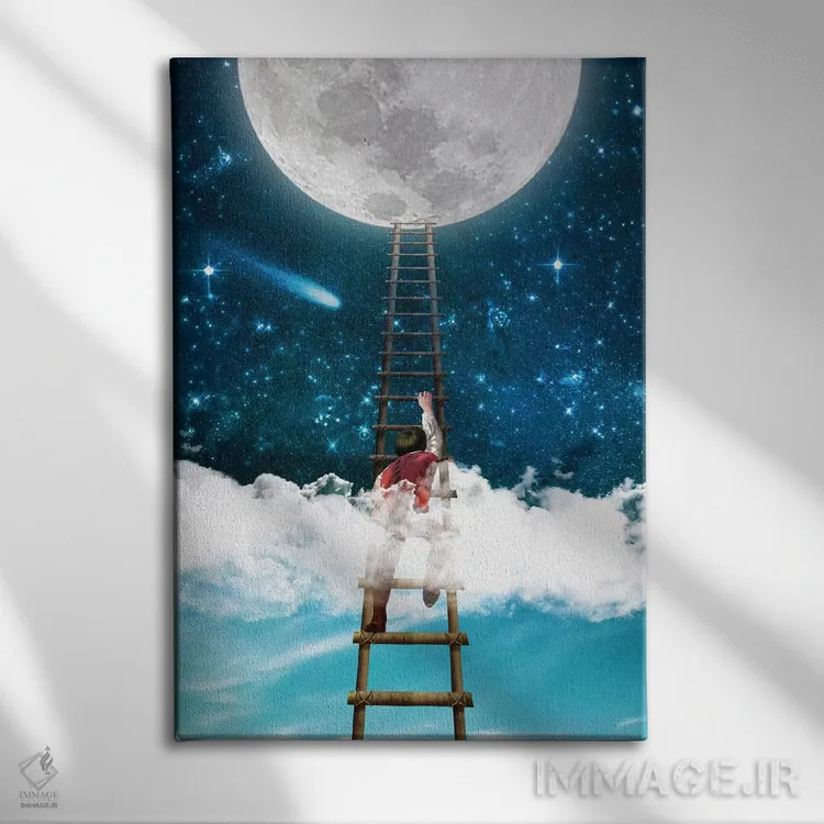 تابلو دکوراتیو دست یابی به ماه ۱ اثر دیوگو وریسی مو - نمای روبهرو روی دیوار