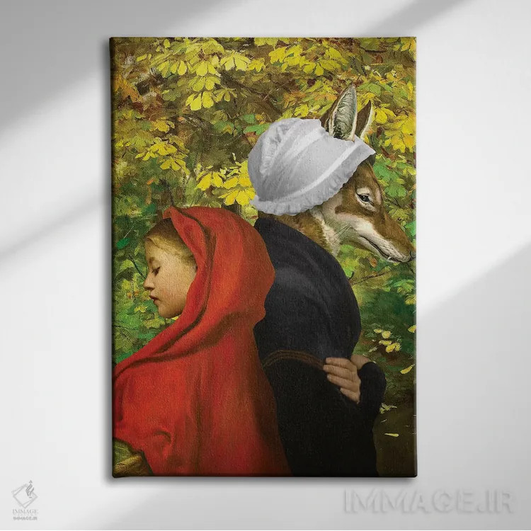 تابلو دکوراتیو شنل قرمزی اثر دیوگو وریسی مو - نمای روبهرو روی دیوار
