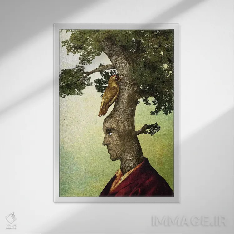 تابلو دکوراتیو سرسخت اثر دیوگو وریسی مو - نمای قابدار سفید