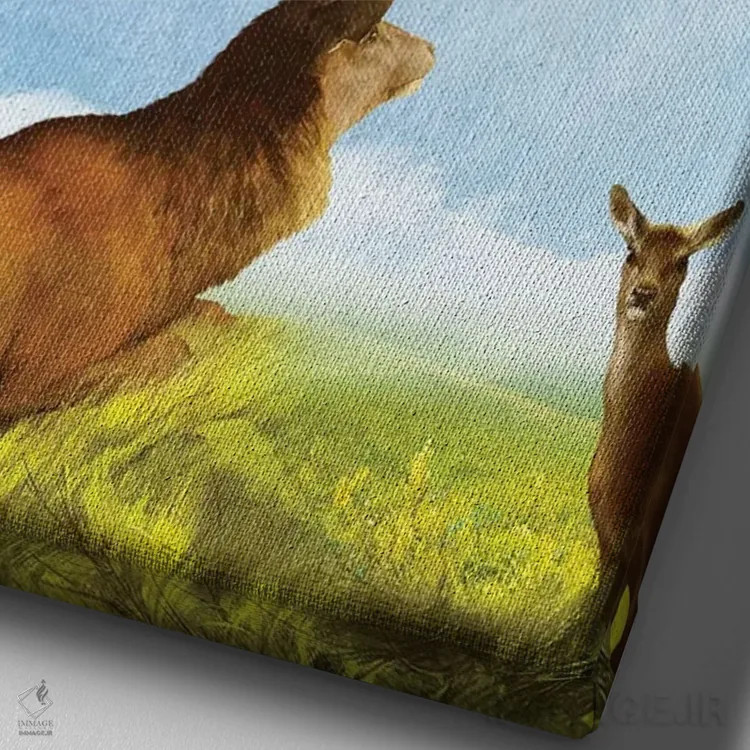 تابلو دکوراتیو جنگل آوازها اثر دیوگو وریسی مو - نمای نزدیک بافت بوم