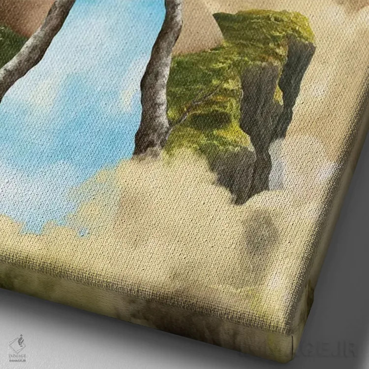 تابلو دکوراتیو شفق قطبی اثر دیوگو وریسی مو - نمای نزدیک بافت بوم