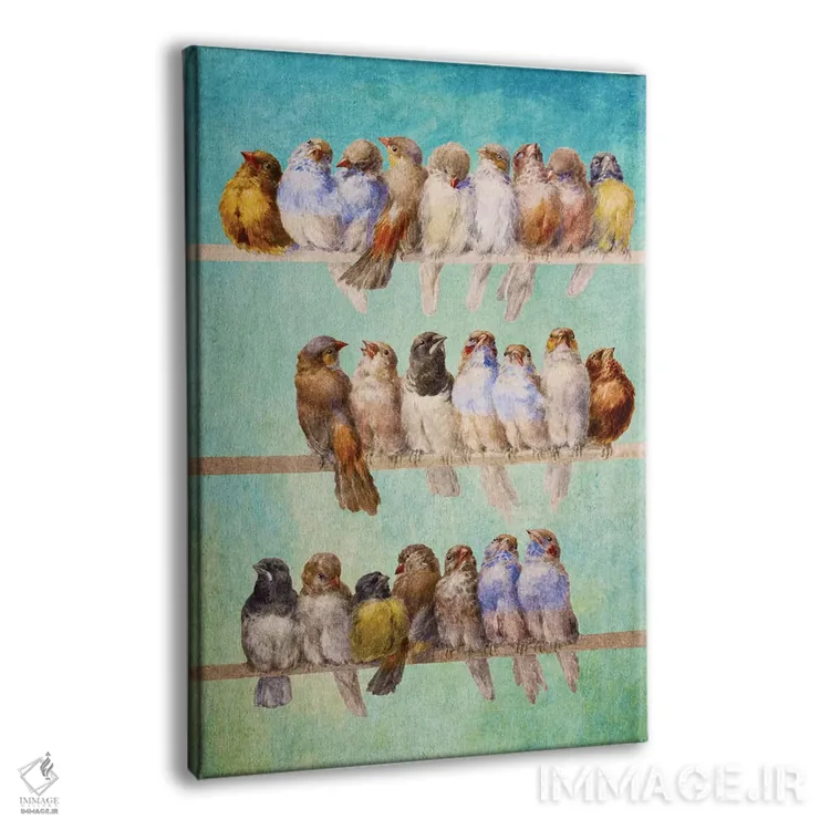 تابلو دکوراتیو پرنده ها پرنده ها پرنده ها اثر دیوگو وریسی مو - نمای پرسپکتیو محصول