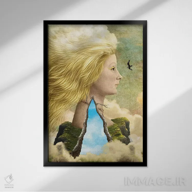 تابلو دکوراتیو شفق قطبی اثر دیوگو وریسی مو - نمای قابدار مشکی