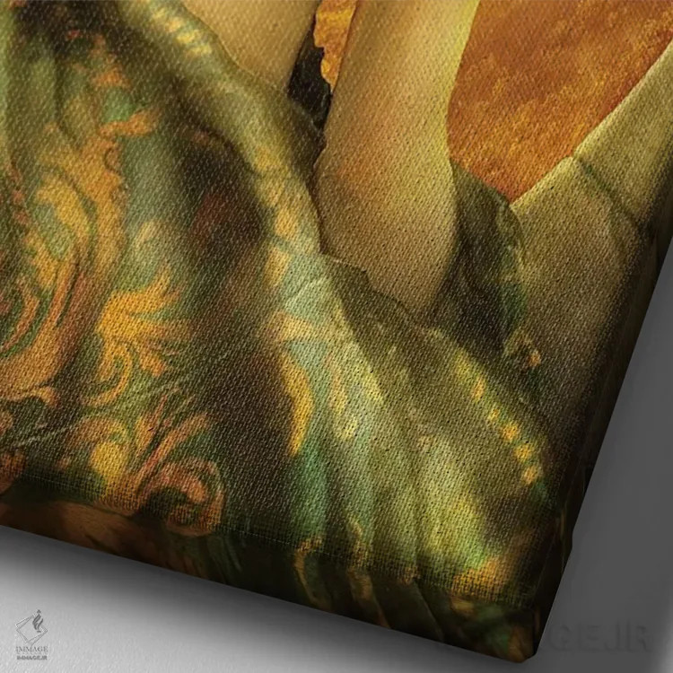 تابلو دکوراتیو غروب طلایی اثر دیوگو وریسی مو - نمای نزدیک بافت بوم