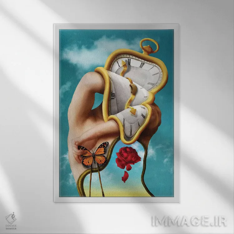 تابلو دکوراتیو تداوم زمان اثر دیوگو وریسی مو - نمای قابدار سفید