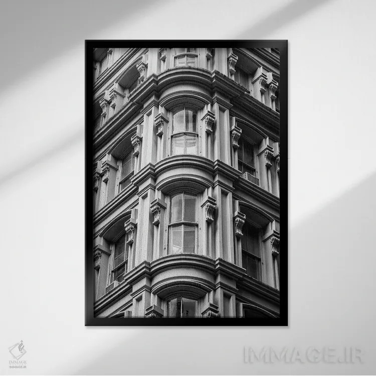 تابلو دکوراتیو پنجره ها اثر دیوید گارباورر - نمای قابدار مشکی