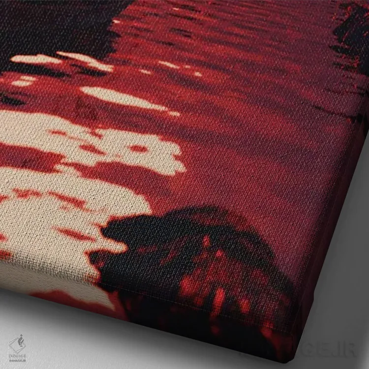 تابلو دکوراتیو نوری نو اثر داوانش آتری - نمای نزدیک بافت بوم