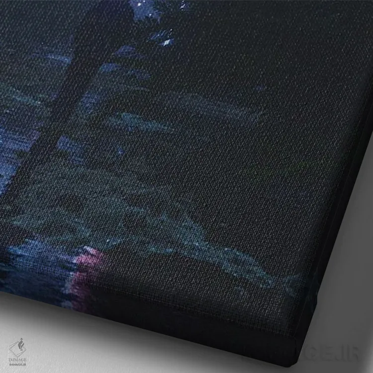 تابلو دکوراتیو آن سوی جنگل اثر داوانش آتری - نمای نزدیک بافت بوم