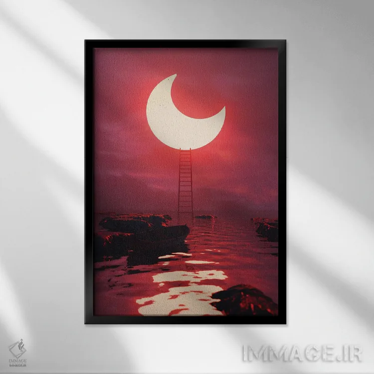 تابلو دکوراتیو نوری نو اثر داوانش آتری - نمای قابدار مشکی