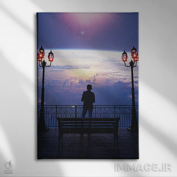 تابلو دکوراتیو کنار اسکله اثر داوانش آتری - نمای روبهرو روی دیوار