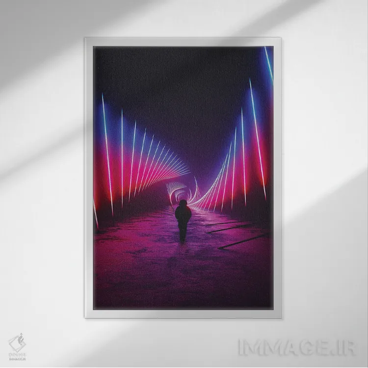 تابلو دکوراتیو طرفداری بنیاباور اثر داوانش آتری - نمای قابدار سفید