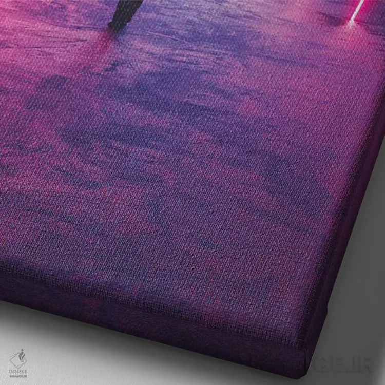 تابلو دکوراتیو بیایید مواد مصرف کنیم اثر داوانش آتری - نمای نزدیک بافت بوم