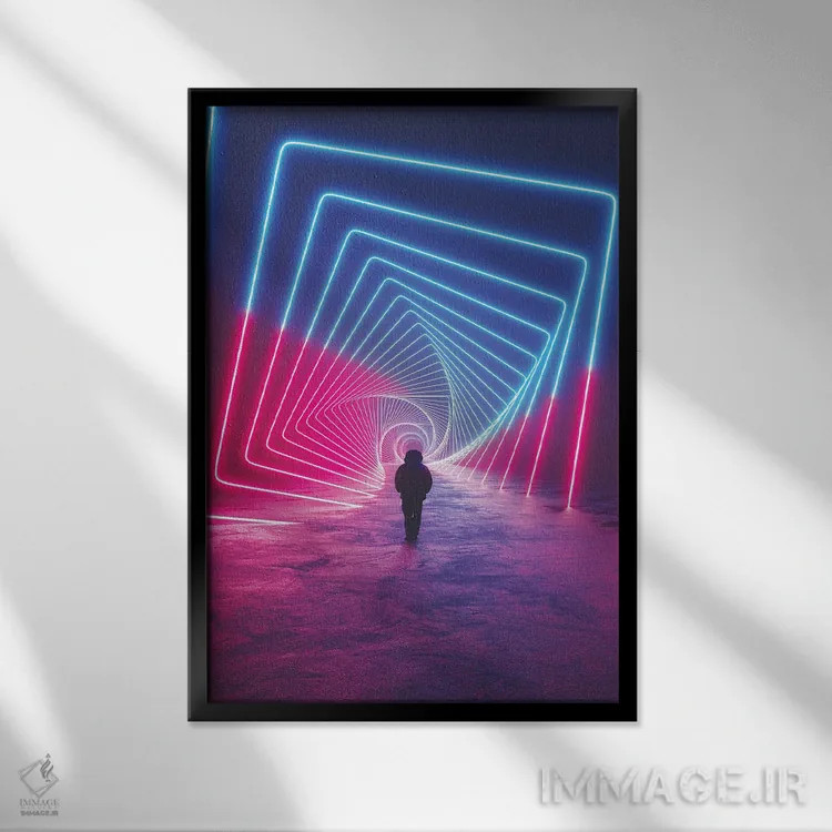 تابلو دکوراتیو بیایید مواد مصرف کنیم اثر داوانش آتری - نمای قابدار مشکی