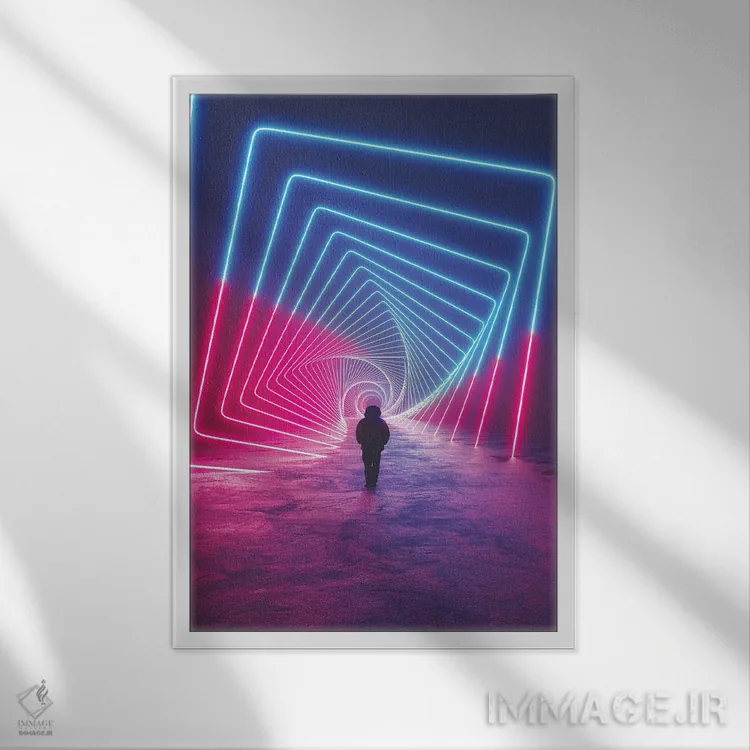 تابلو دکوراتیو بیایید مواد مصرف کنیم اثر داوانش آتری - نمای قابدار سفید