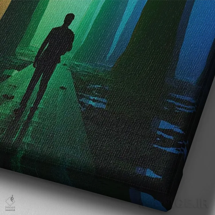 تابلو دکوراتیو آر.جی.بی اثر داوانش آتری - نمای نزدیک بافت بوم