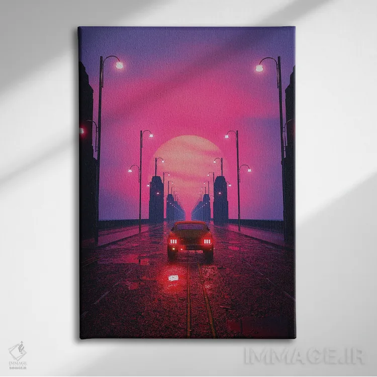 تابلو دکوراتیو بلوار غروب اثر داوانش آتری - نمای روبهرو روی دیوار