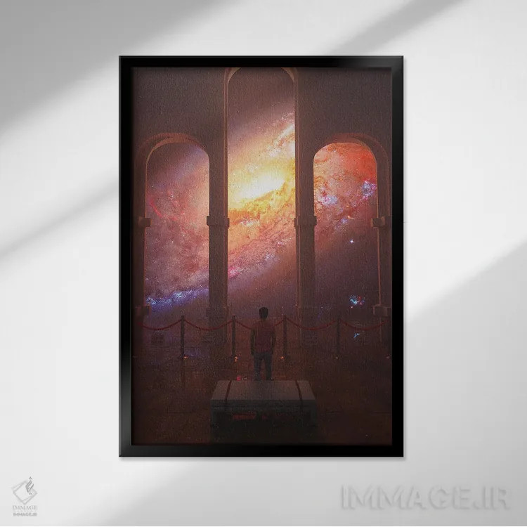 تابلو دکوراتیو موزه فضا اثر داوانش آتری - نمای قابدار مشکی