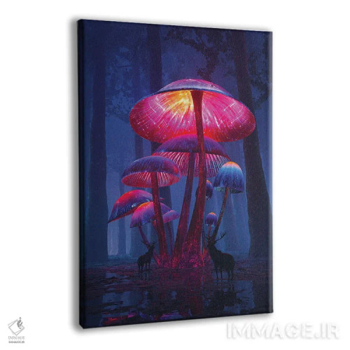 تابلو دکوراتیو قارچ های جادویی اثر داوانش آتری - نمای پرسپکتیو محصول