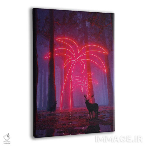 تابلو دکوراتیو درختان نئونی اثر داوانش آتری - نمای پرسپکتیو محصول