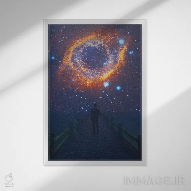 تابلو دکوراتیو چشم اثر داوانش آتری - نمای قابدار سفید