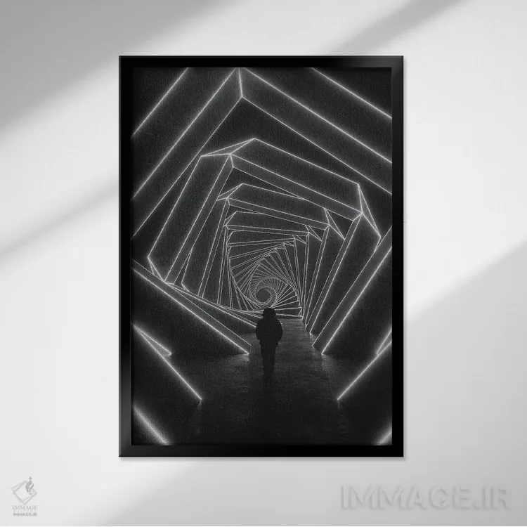 تابلو دکوراتیو ادراک تغییر یافته اثر داوانش آتری - نمای قابدار مشکی