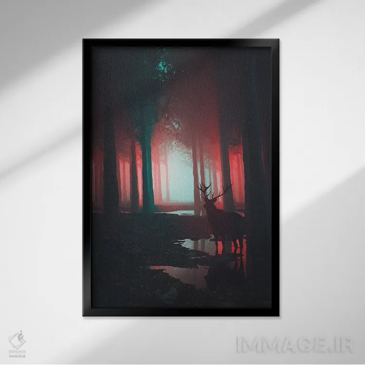 تابلو دکوراتیو وحشی اثر داوانش آتری - نمای قابدار مشکی