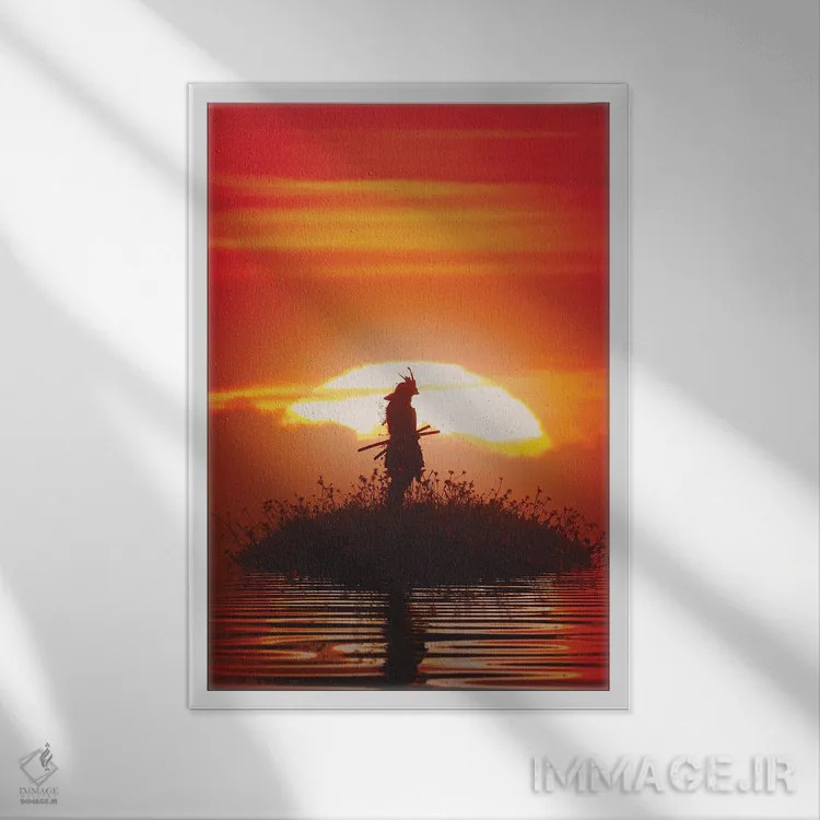 تابلو مینیمال پس از آخرین نفس اثر داوانش آتری - نمای قابدار سفید