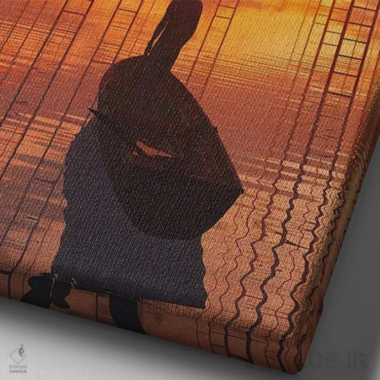 تابلو دکوراتیو فرار برنامه ریزی نشده اثر داوانش آتری - نمای نزدیک بافت بوم