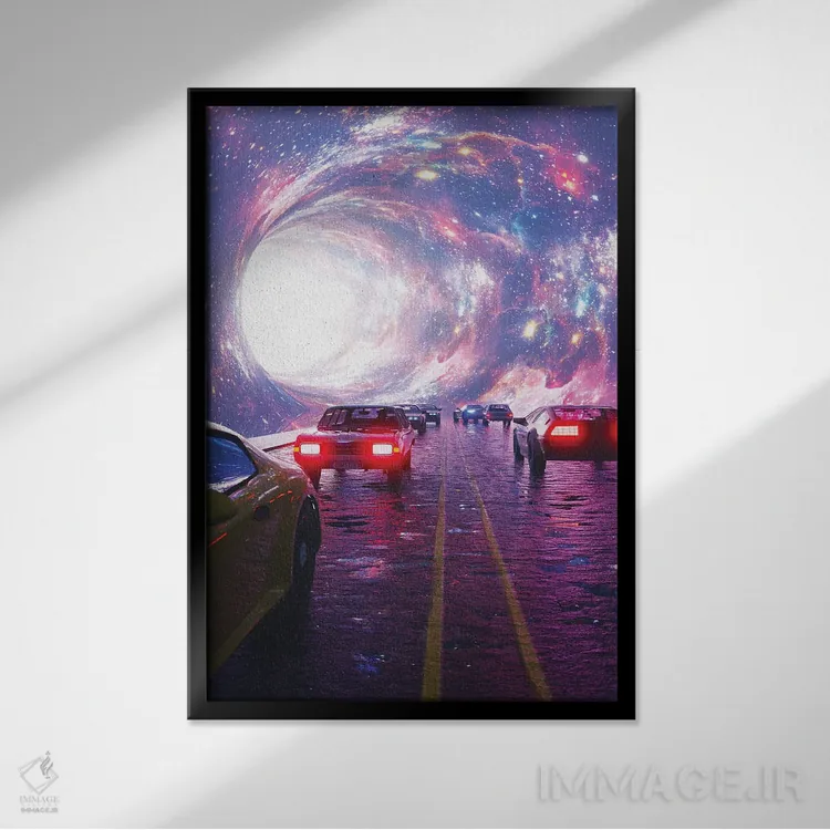 تابلو دکوراتیو سفر اثر داوانش آتری - نمای قابدار مشکی