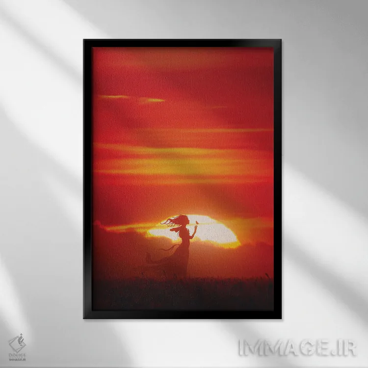 تابلو مینیمال گم شده در رویا اثر داوانش آتری - نمای قابدار مشکی