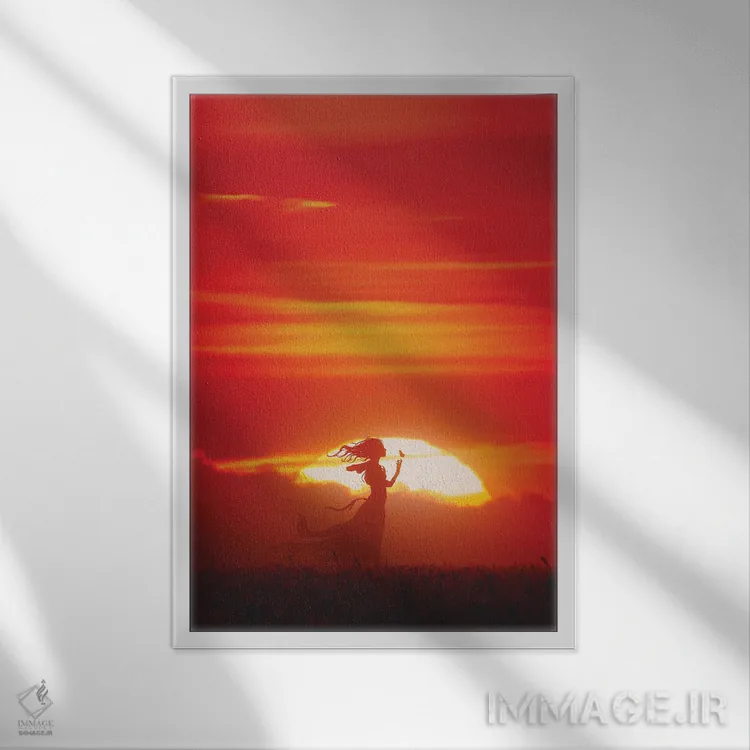 تابلو مینیمال گم شده در رویا اثر داوانش آتری - نمای قابدار سفید