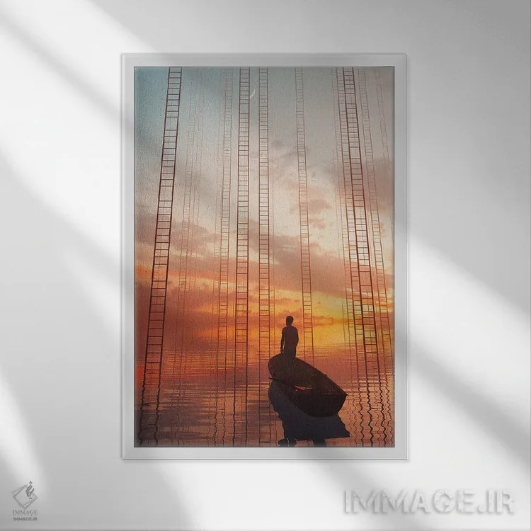 تابلو دکوراتیو فرار برنامه ریزی نشده اثر داوانش آتری - نمای قابدار سفید