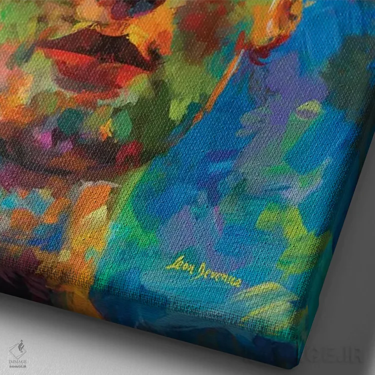 تابلو دکوراتیو نفرتیتی اثر لئون دوونیس - نمای نزدیک بافت بوم