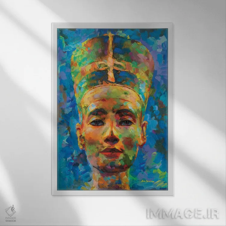 تابلو دکوراتیو نفرتیتی اثر لئون دوونیس - نمای قابدار سفید