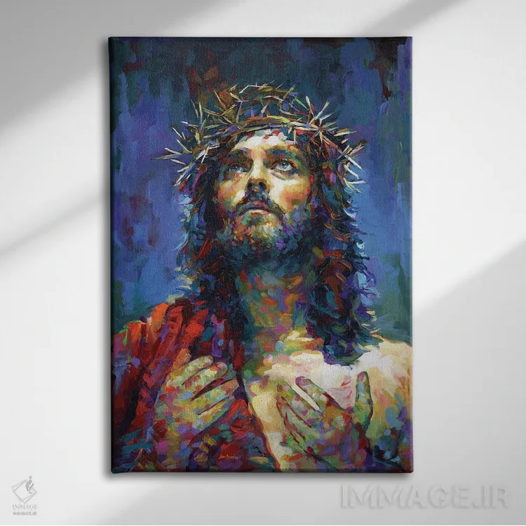 تابلو دکوراتیو عیسی مسیح اثر لئون دوونیس - نمای روبهرو روی دیوار
