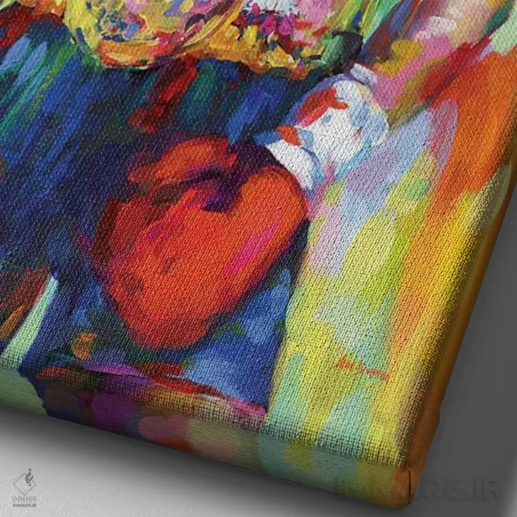 تابلو دکوراتیو اسب اصیل ایتالیایی اثر لئون دوونیس - نمای نزدیک بافت بوم