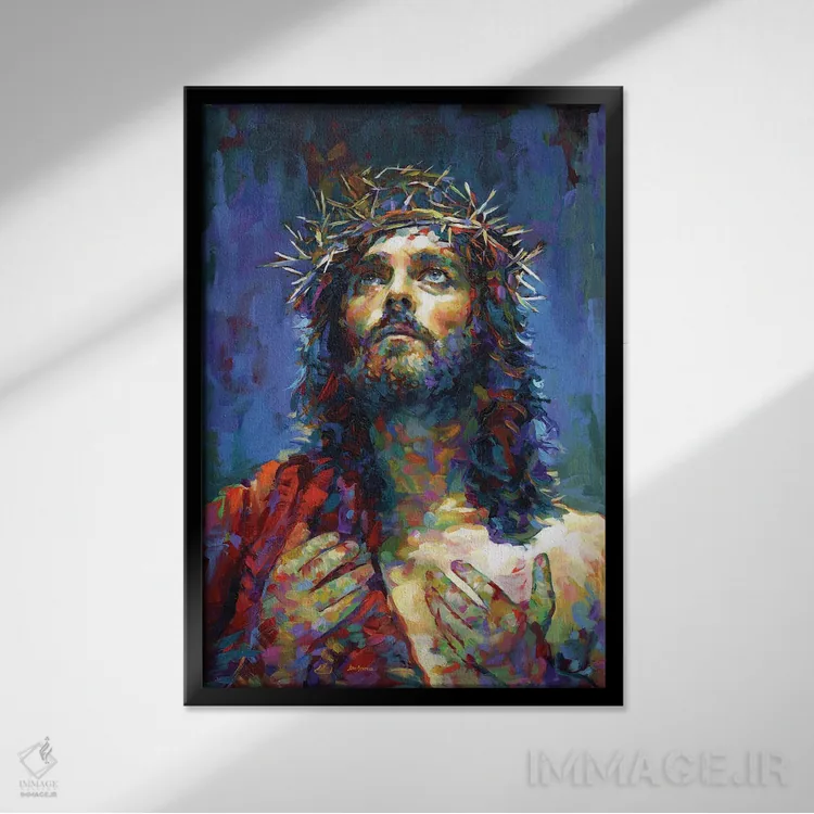 تابلو دکوراتیو عیسی مسیح اثر لئون دوونیس - نمای قابدار مشکی