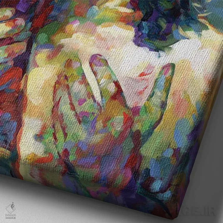 تابلو دکوراتیو عیسی مسیح اثر لئون دوونیس - نمای نزدیک بافت بوم