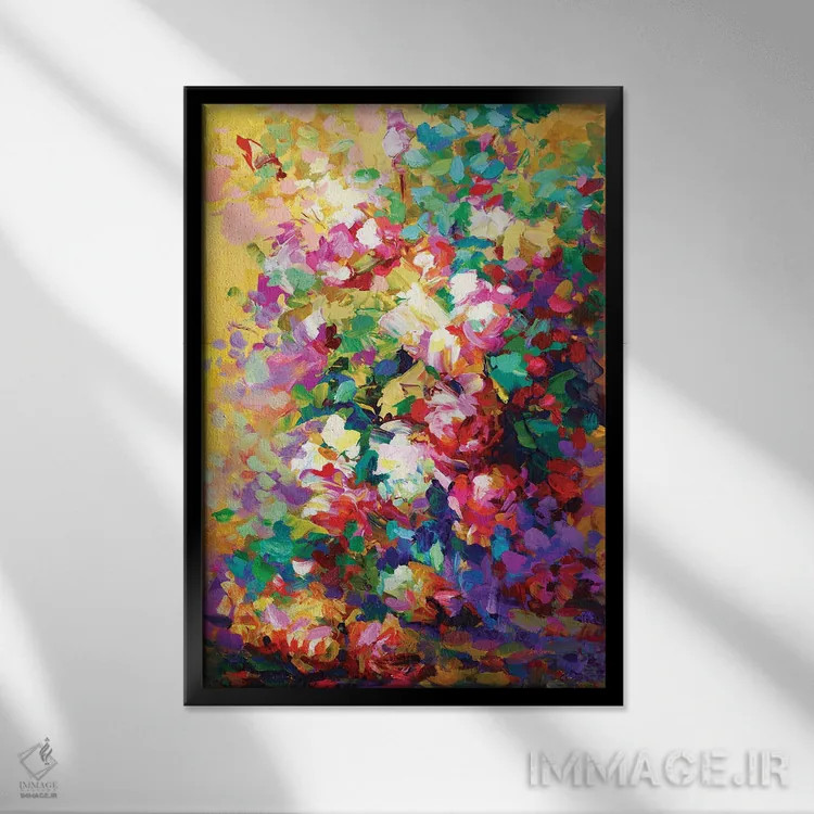 تابلو انتزاعی رزها اثر لئون دوونیس - نمای قابدار مشکی